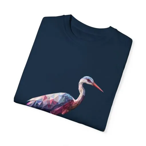 Geo Crane Unisex Garment-Dyed T-Shirt – Stylish Bird Graphic Tee for Nature Lovers - Image 42