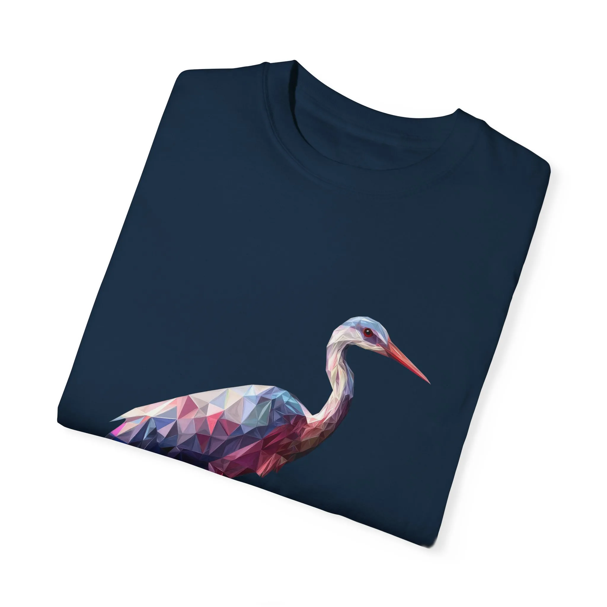 Geo Crane Unisex Garment-Dyed T-Shirt – Stylish Bird Graphic Tee for Nature Lovers - Image 42