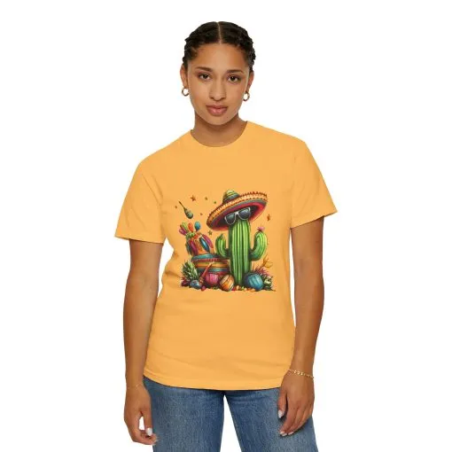 Vibrant Cactus Fiesta T-Shirt - Unisex Garment-Dyed Tee for Summer Celebrations - Image 16