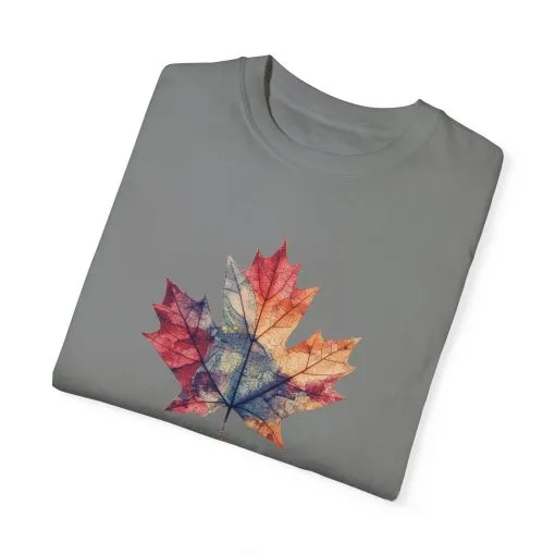 Autumn Maple Leaf Unisex Garment-Dyed T-Shirt - Image 18
