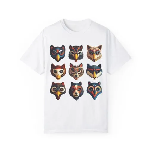 Wild Animal Masks Unisex Garment-Dyed T-Shirt - Image 5