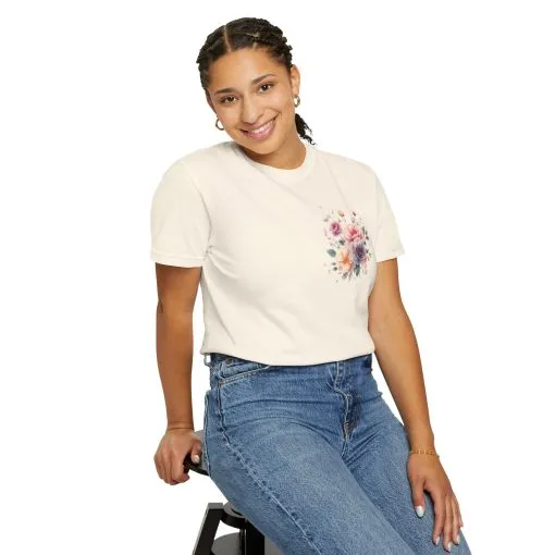 Floral Unisex Garment-Dyed T-shirt - Soft Summer Vibes - Image 12