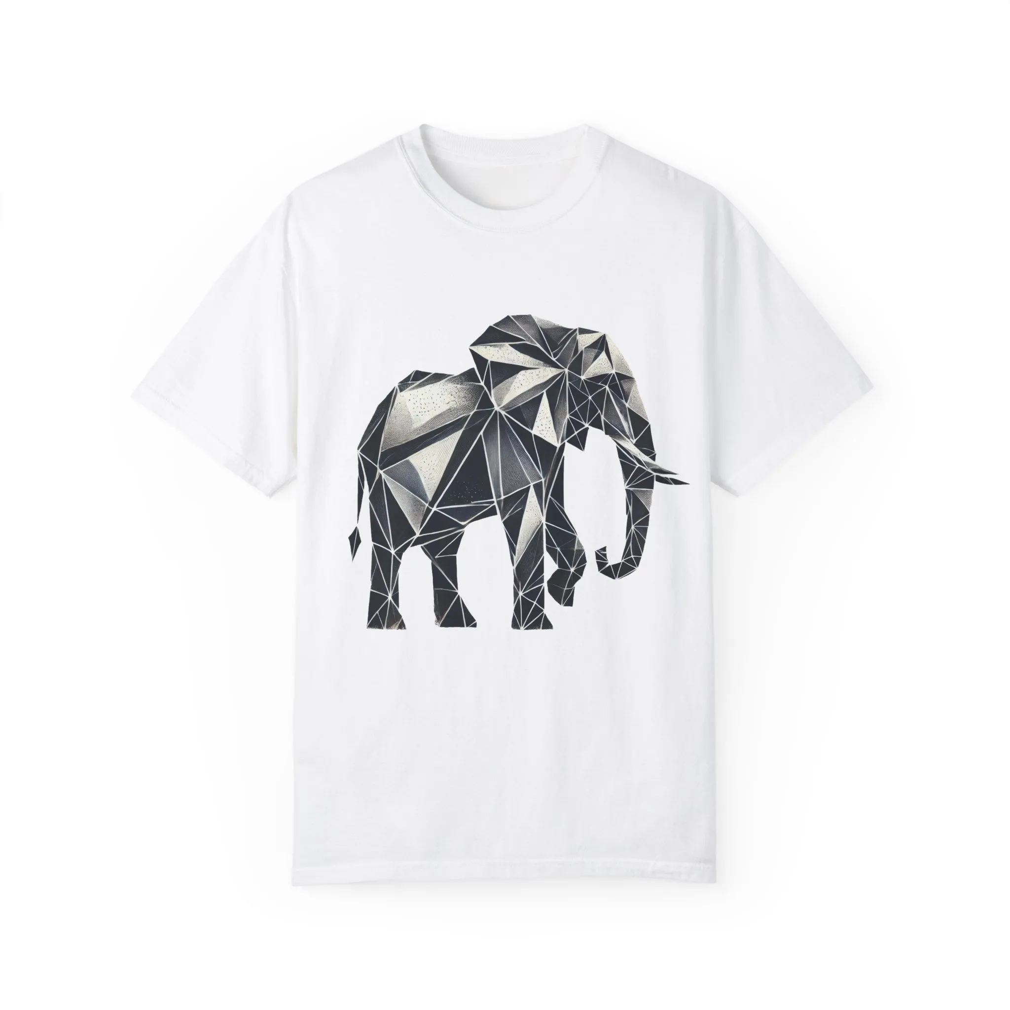 Geometric Elephant Unisex Garment-Dyed T-Shirt - Image 2