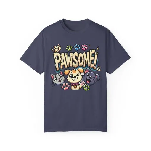 Pawsome Garment-Dyed T-Shirt for Animal Lovers - Image 53