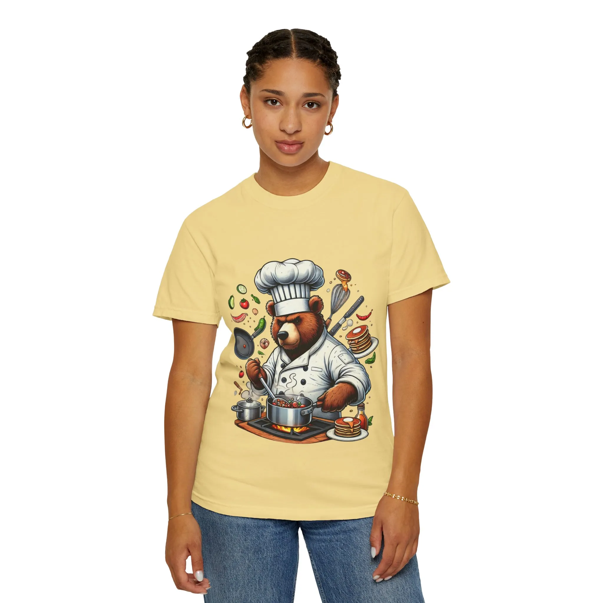 Chef Bear Unisex Garment-Dyed T-Shirt - Perfect for Cooking Lovers and Foodies - Image 24