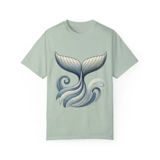Whale Tail Garment-Dyed T-Shirt - Ocean-Inspired Design for Nature Lovers - Image 17