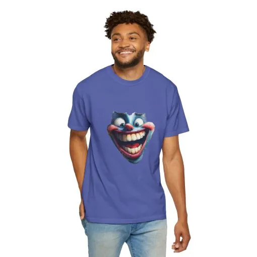 Unisex Garment-Dyed T-shirt with Vintage Clown Print - Perfect for Halloween & Graphic Tee Lovers - Image 24