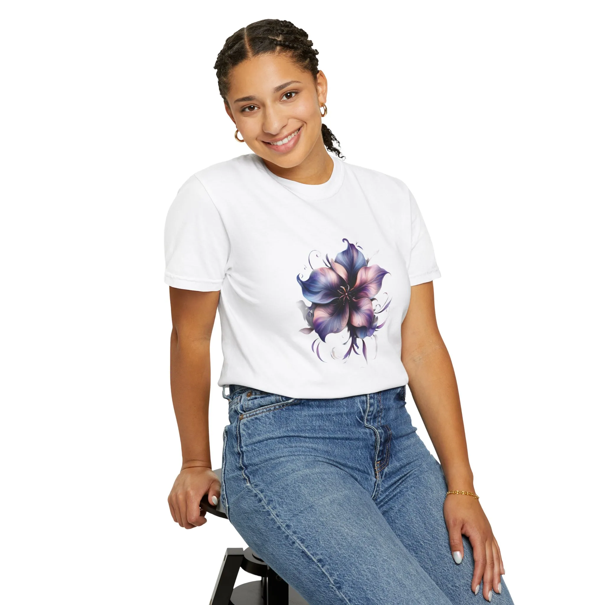 Floral Unisex Garment-Dyed T-Shirt - Vibrant Flower Design for Nature Lovers - Image 8