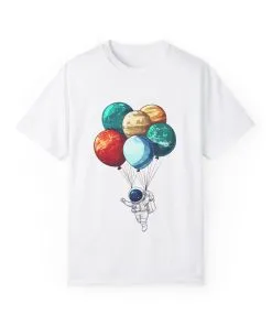 Astronauts and Planets Graphic T-Shirt - Unisex Garment-Dyed Tee