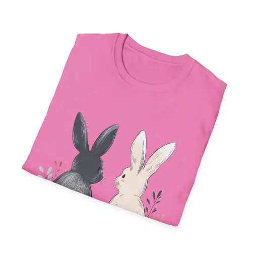 Cute Bunny Love Unisex Softstyle T-Shirt for Easter Celebrations - Image 68