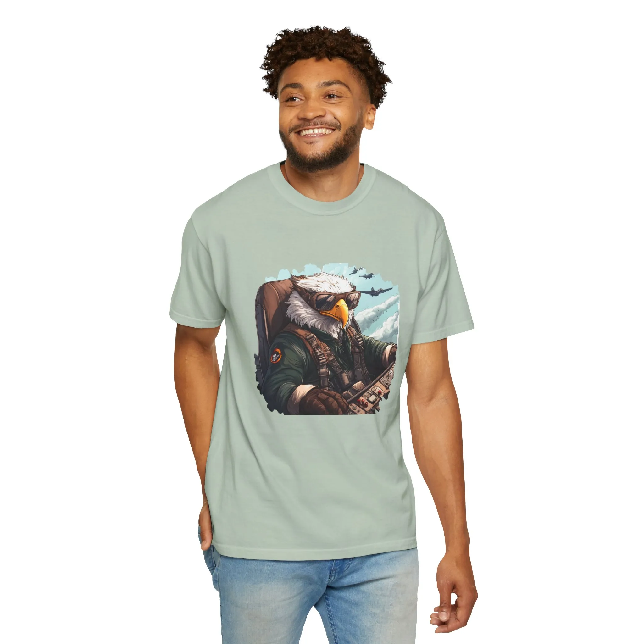 Pilot Eagle Unisex Garment-Dyed T-Shirt - Adventure Apparel for Aviation Enthusiasts - Image 20