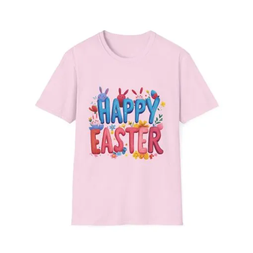 Easter Joy Unisex Softstyle T-Shirt - Spring Floral Design - Image 36