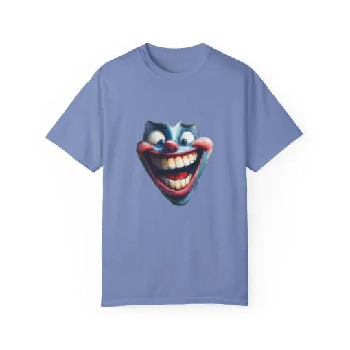 Unisex Garment-Dyed T-shirt with Vintage Clown Print - Perfect for Halloween & Graphic Tee Lovers - Image 13