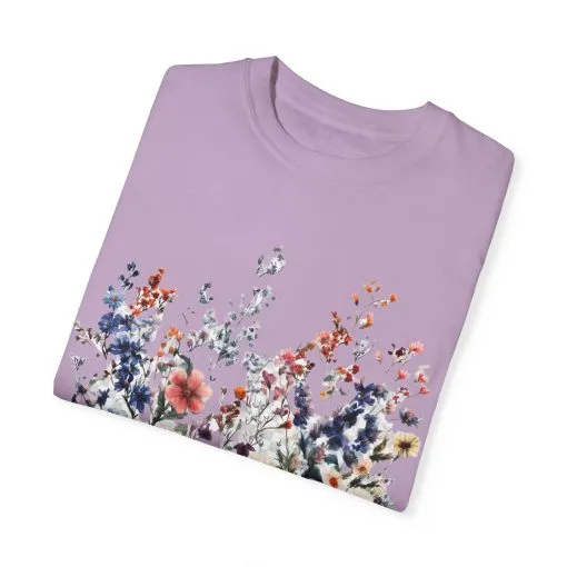 Floral Garden Unisex Garment-Dyed T-Shirt - Nature-Inspired Design - Image 30