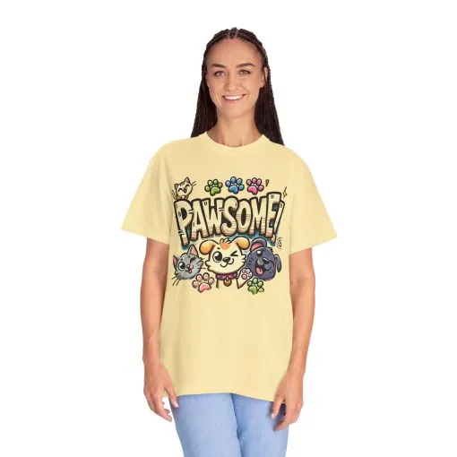 Pawsome Garment-Dyed T-Shirt for Animal Lovers - Image 20