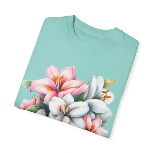 Floral Elegance Unisex Garment-Dyed T-Shirt - Perfect for Spring Celebrations - Image 22