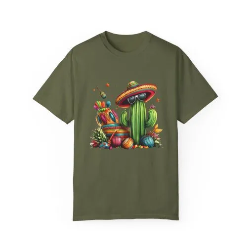 Vibrant Cactus Fiesta T-Shirt - Unisex Garment-Dyed Tee for Summer Celebrations - Image 21
