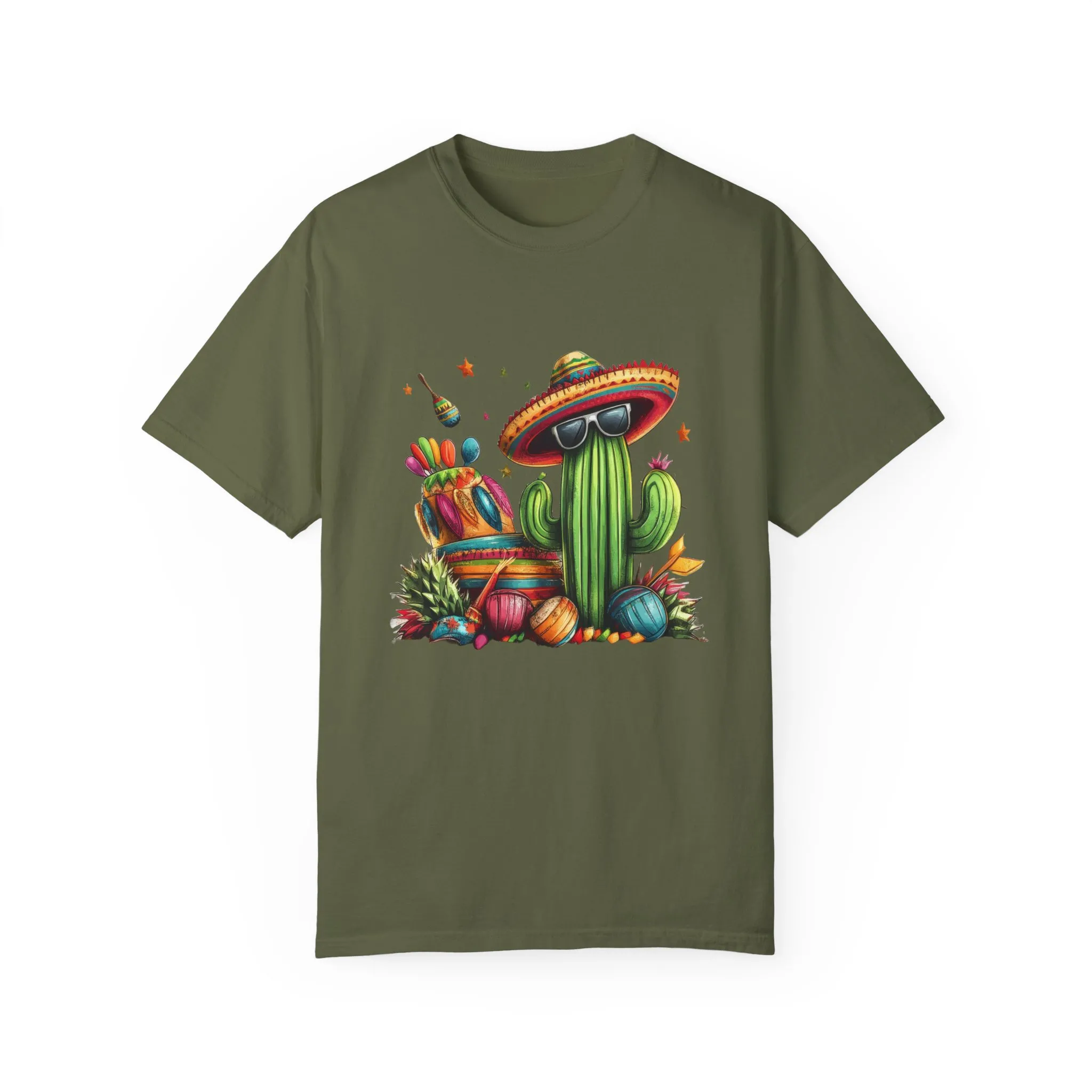 Vibrant Cactus Fiesta T-Shirt - Unisex Garment-Dyed Tee for Summer Celebrations - Image 21