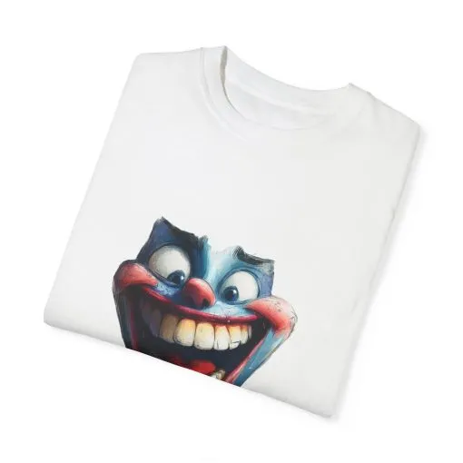 Unisex Garment-Dyed T-shirt with Vintage Clown Print - Perfect for Halloween & Graphic Tee Lovers - Image 6