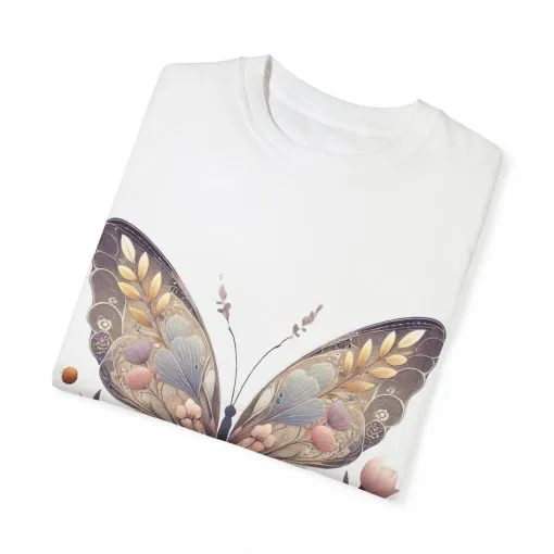 Butterfly Wings Unisex Garment-Dyed T-Shirt - Nature-Inspired Design - Image 6