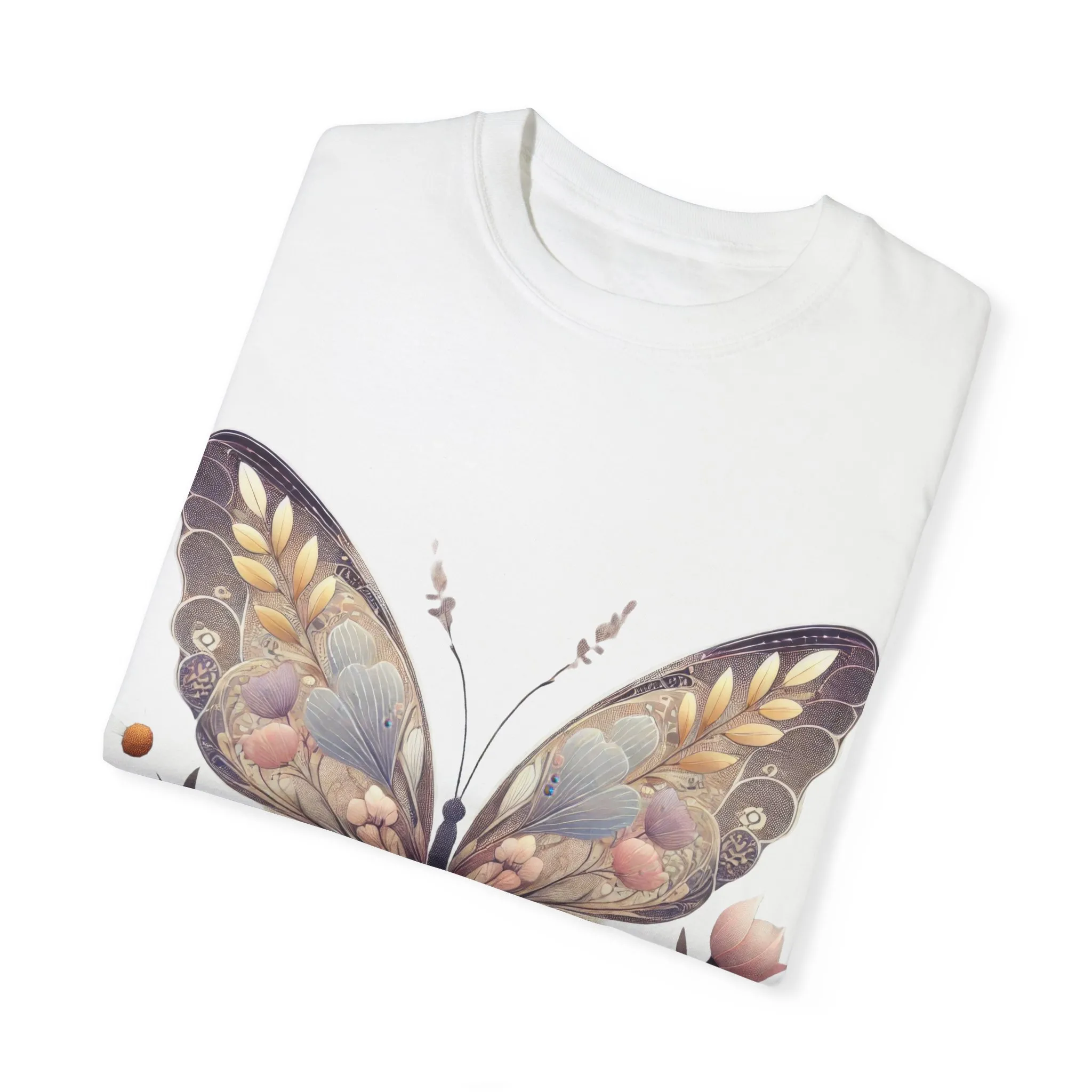Butterfly Wings Unisex Garment-Dyed T-Shirt - Nature-Inspired Design - Image 6
