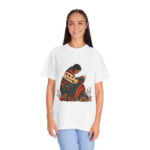 Cultural Heritage Unisex Garment-Dyed T-Shirt - Artisan Design - Image 7