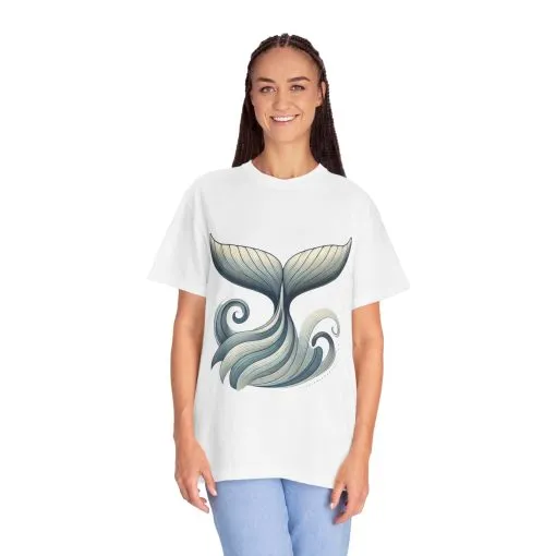 Whale Tail Garment-Dyed T-Shirt - Ocean-Inspired Design for Nature Lovers - Image 8