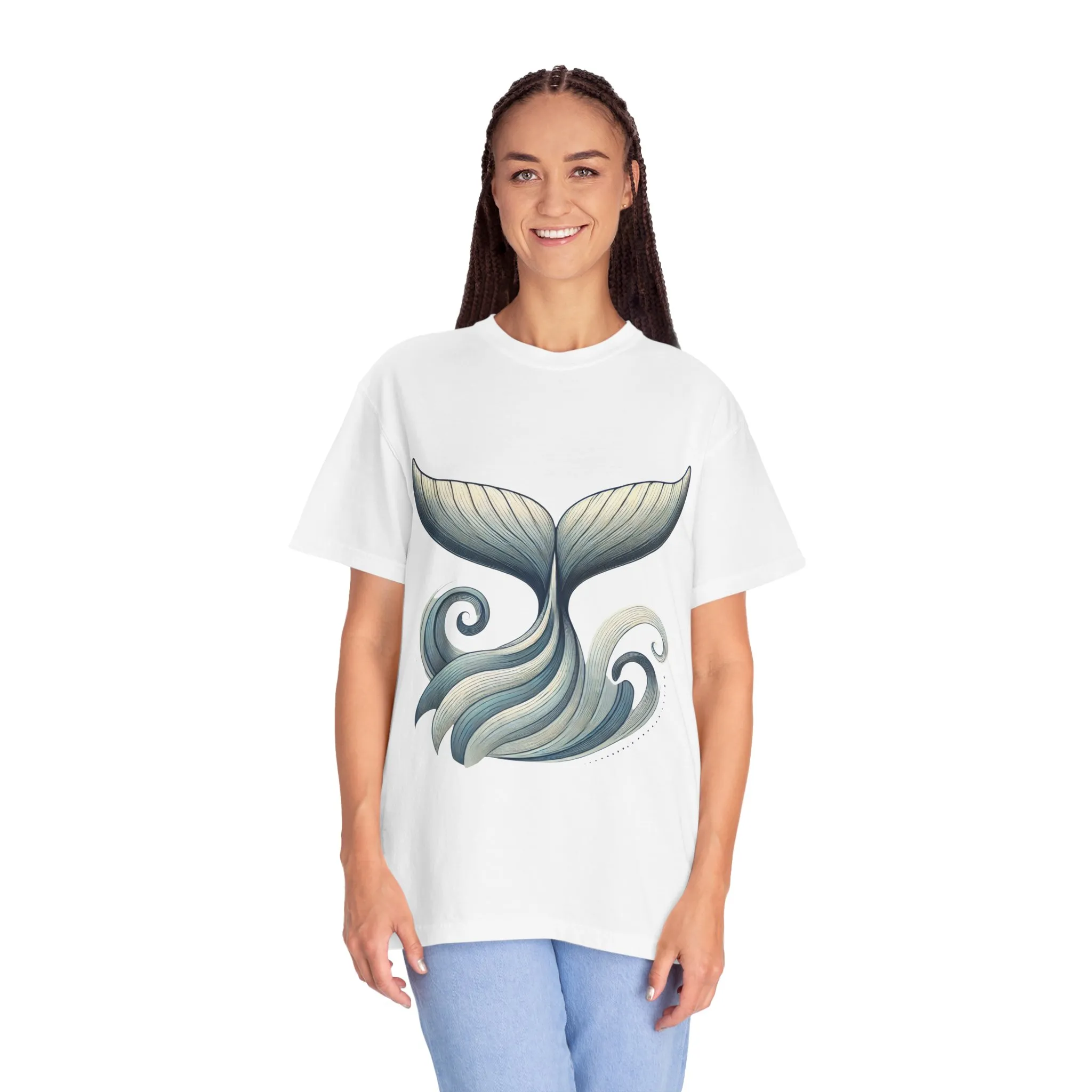 Whale Tail Garment-Dyed T-Shirt, Ocean-Inspired Design for Nature Lovers - Image 8