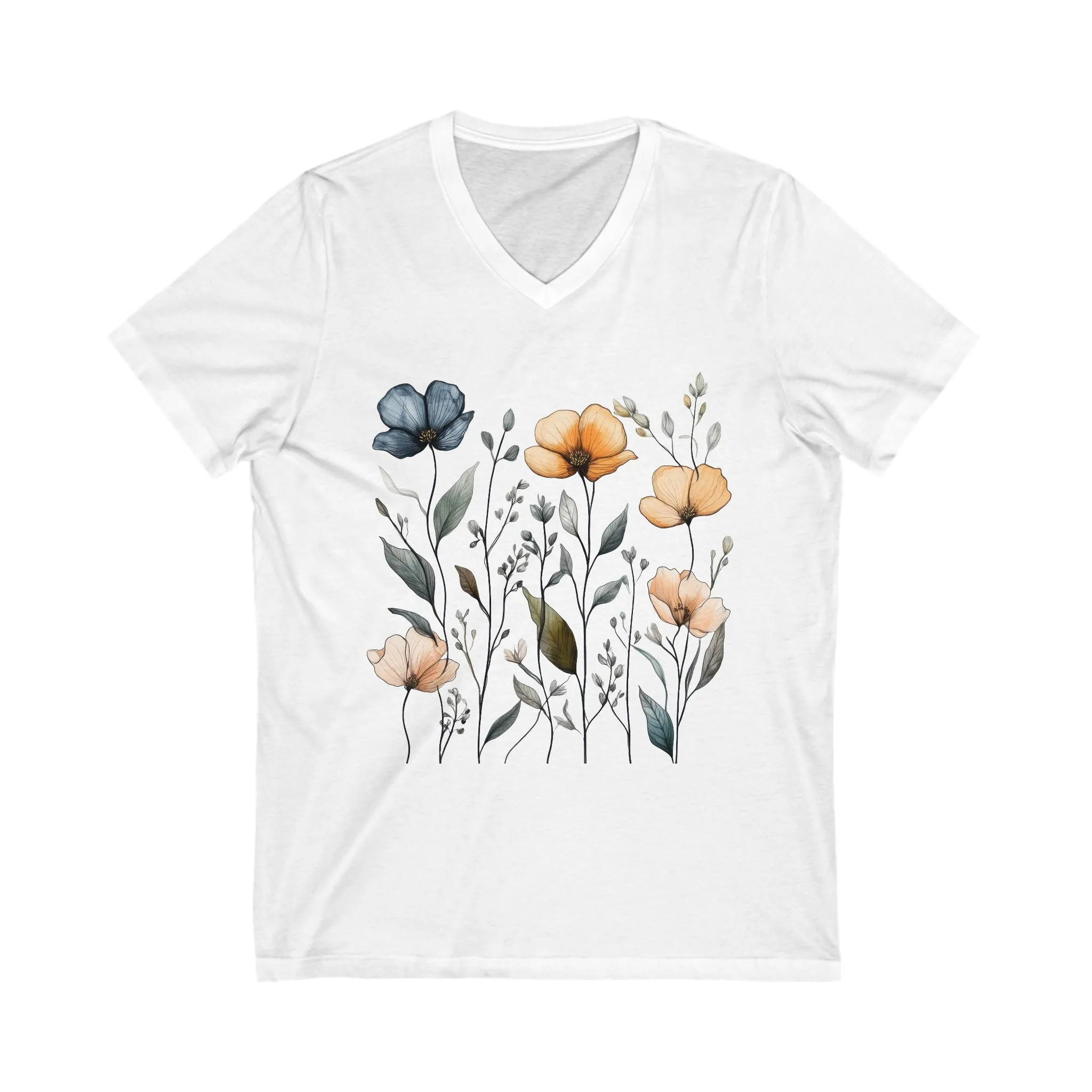 Floral V-Neck Tee for Women – Casual Elegance