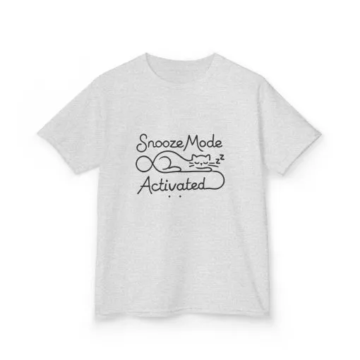 Kids 'Snooze Mode Activated' Heavy Cotton Tee - Fun Sleepy T-Shirt for Boys and Girls - Image 2