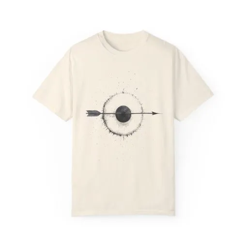 Unisex Garment-Dyed T-shirt with Unique Arrow and Target Design - Perfect for Casual Wear and Gifts - Image 13