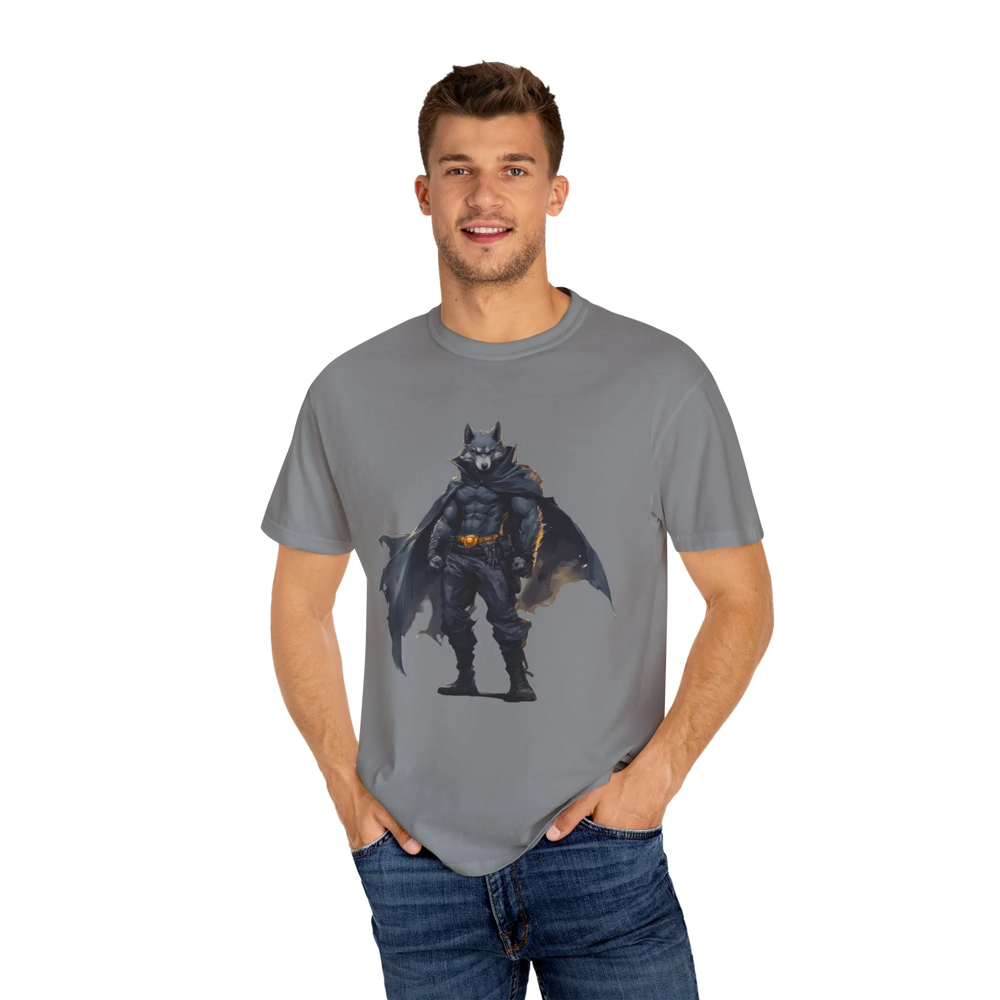 Heroic Wolf T-Shirt | Unisex Garment-Dyed Tee for Animal Lovers & Comic Fans - Image 11