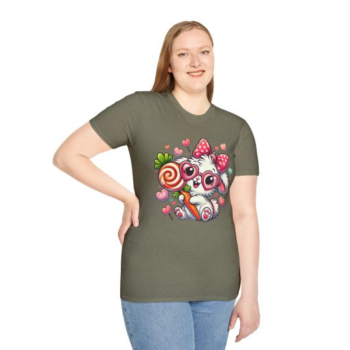 Cute Bunny Love Unisex Softstyle T-Shirt - Perfect for Valentine's Day and Spring Celebrations - Image 34