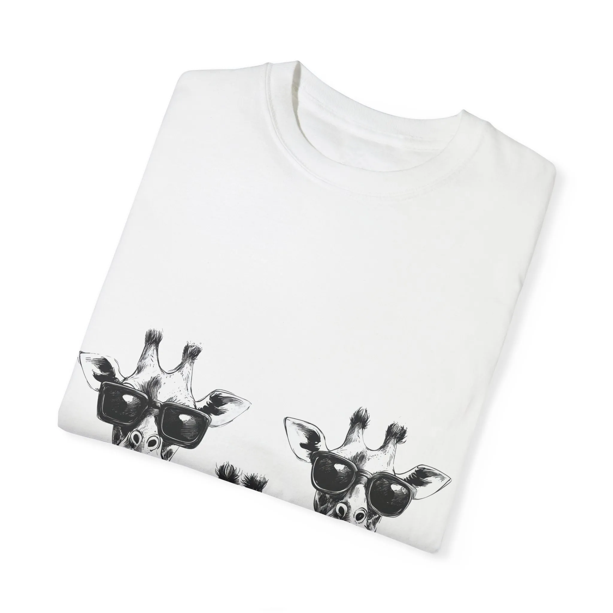 Cool Giraffe Sunglasses Unisex Garment-Dyed T-shirt - Image 2