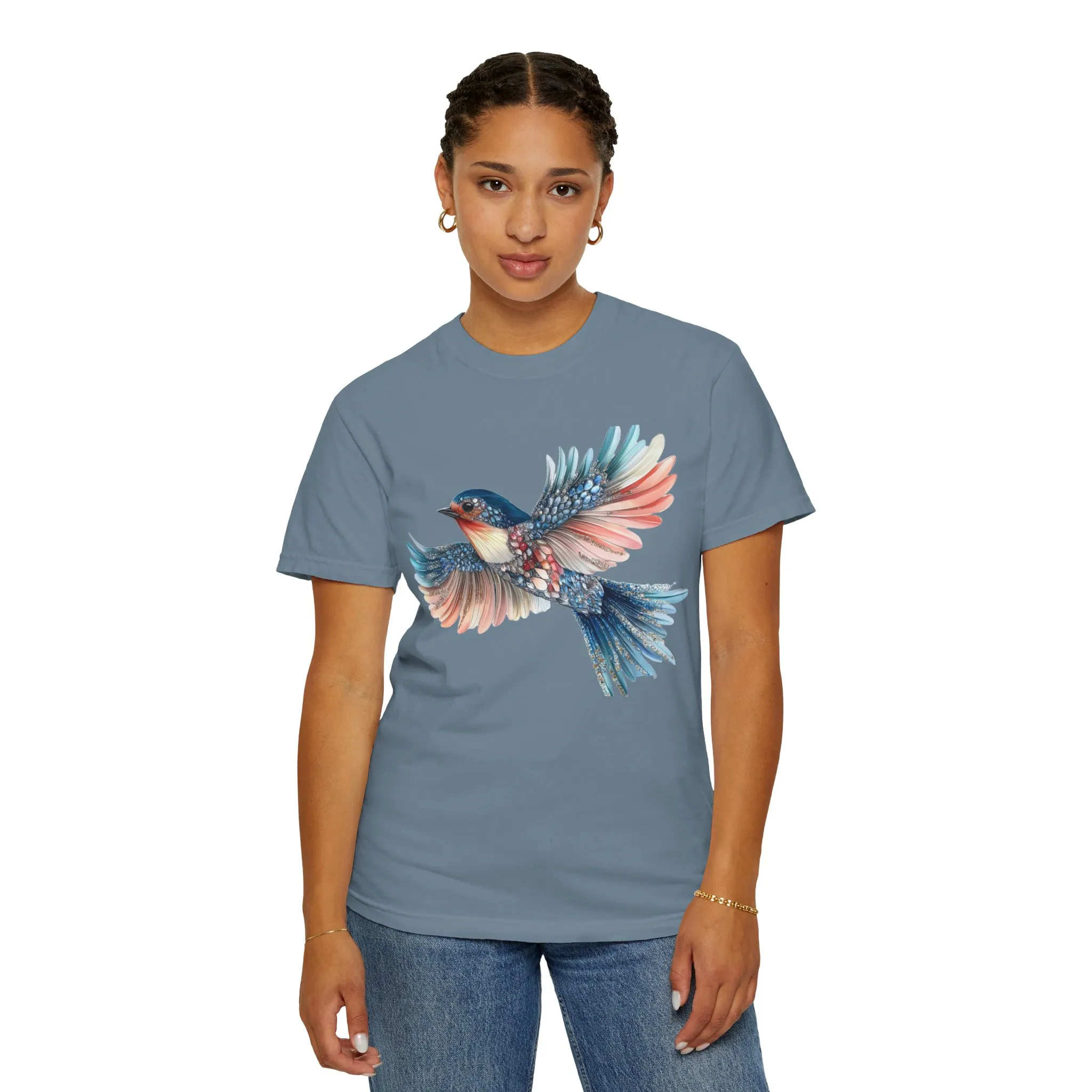 Colorful Bird Art Unisex T-Shirt - Nature-Inspired Garment-Dyed Tee