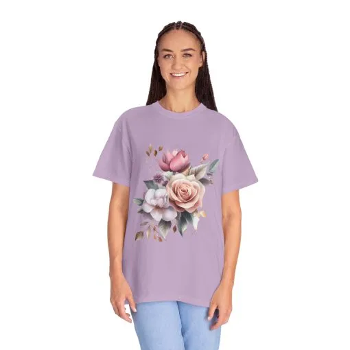 Floral Bouquet Unisex Garment-Dyed T-Shirt - Perfect for Spring Celebrations - Image 19