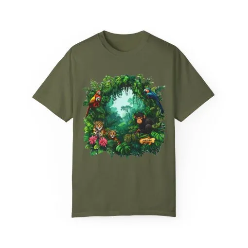 Tropical Jungle Animal T-Shirt | Unisex Garment-Dyed Tee for Nature Lovers - Image 5