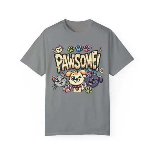 Pawsome Garment-Dyed T-Shirt for Animal Lovers - Image 45