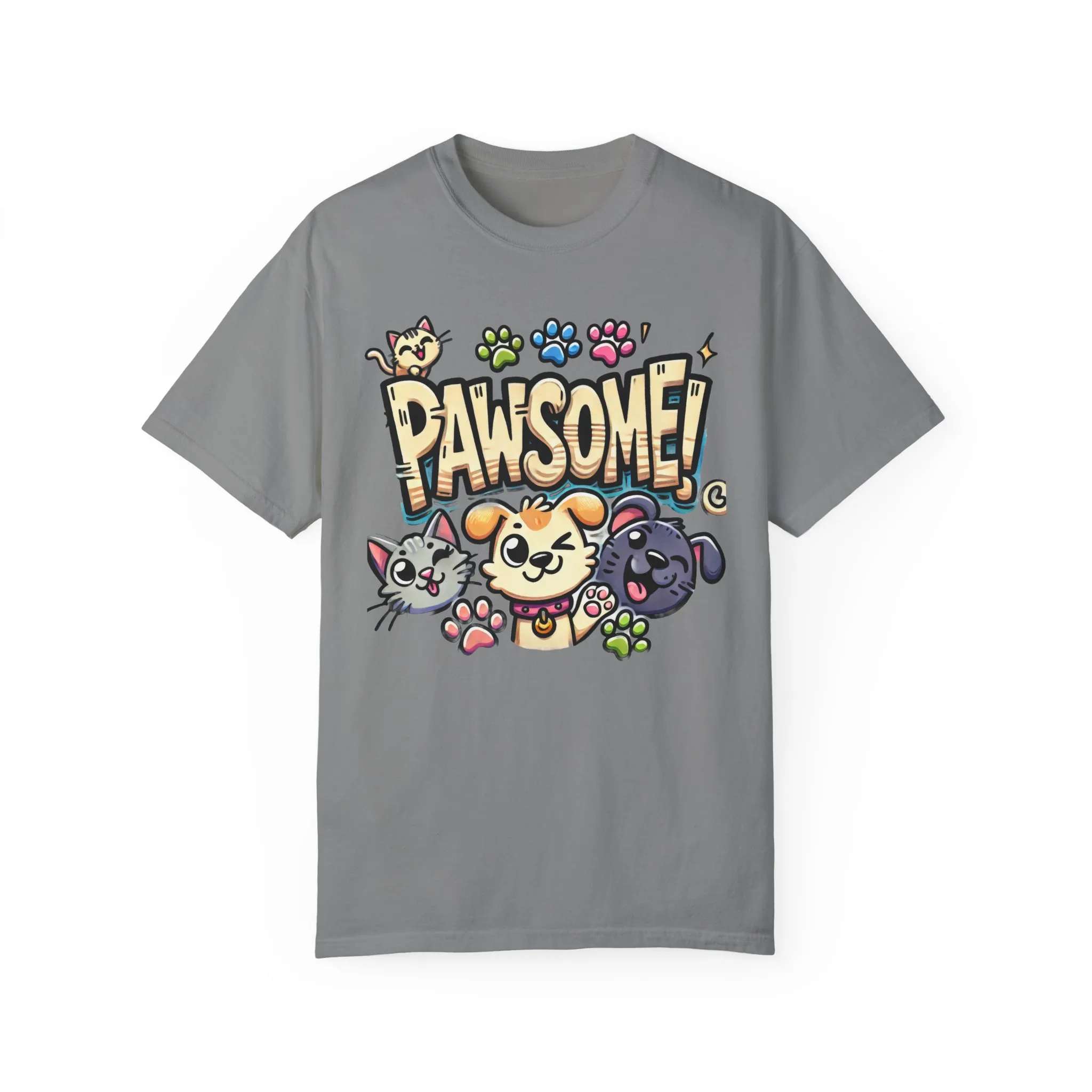 Pawsome Garment-Dyed T-Shirt for Animal Lovers - Image 45