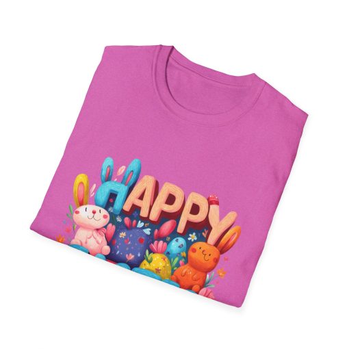 Happy Easter Unisex Softstyle T-Shirt - Fun Spring Bunny Design - Image 68