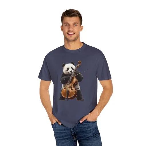 Cute Panda Playing Cello Unisex T-Shirt - Funny Animal Graphic Tee - Image 47