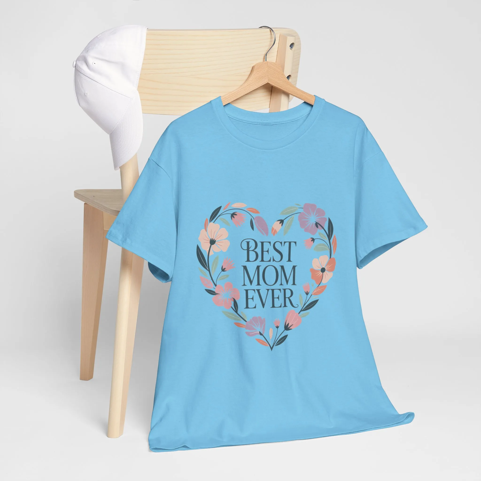 Floral Best Mom Ever Tee, Mother's Day Gift, Mom Appreciation Gift, Floral Heart Cotton Tee - Image 10