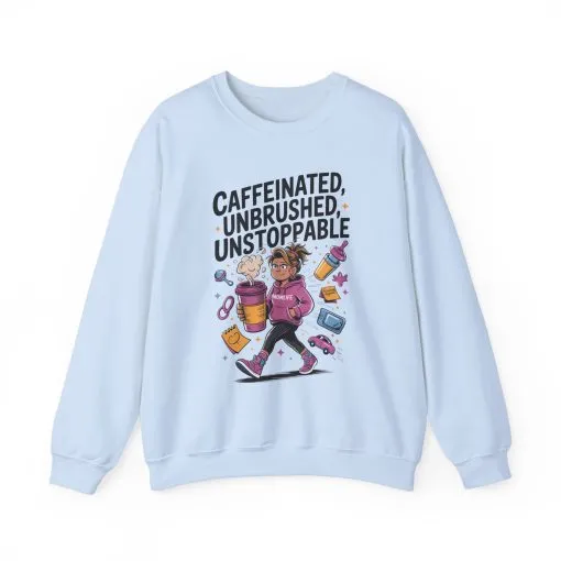 Caffeinated Mom Sweatshirt, Funny Mom Life Quote, Mother's Day Gift,New Mother Tired Mother Gift, Coffee Lover Gift, Coffee Addict Mom - Image 13