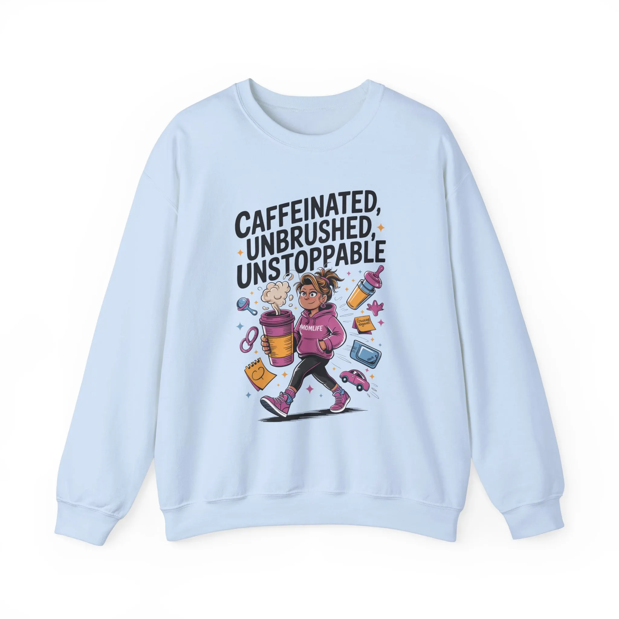 Caffeinated Mom Sweatshirt, Funny Mom Life Quote, Mother's Day Gift,New Mother Tired Mother Gift, Coffee Lover Gift, Coffee Addict Mom - Image 13