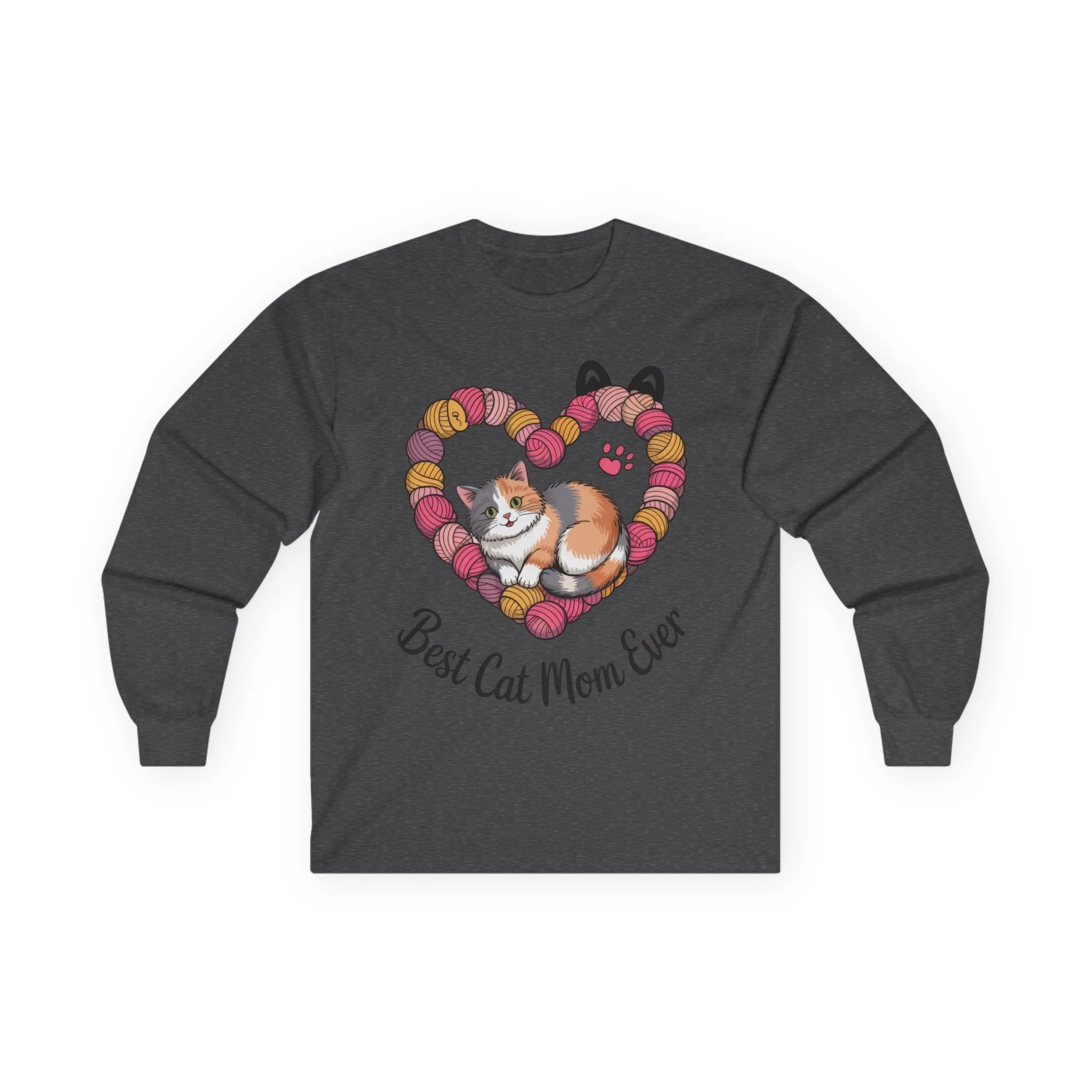 Best Cat Mom Ever Long Sleeve Tee, Cat Lover Gift, Pet Parent Apparel, Birthday Gift for Cat Moms, Cozy Cat Mom Shirt - Image 5