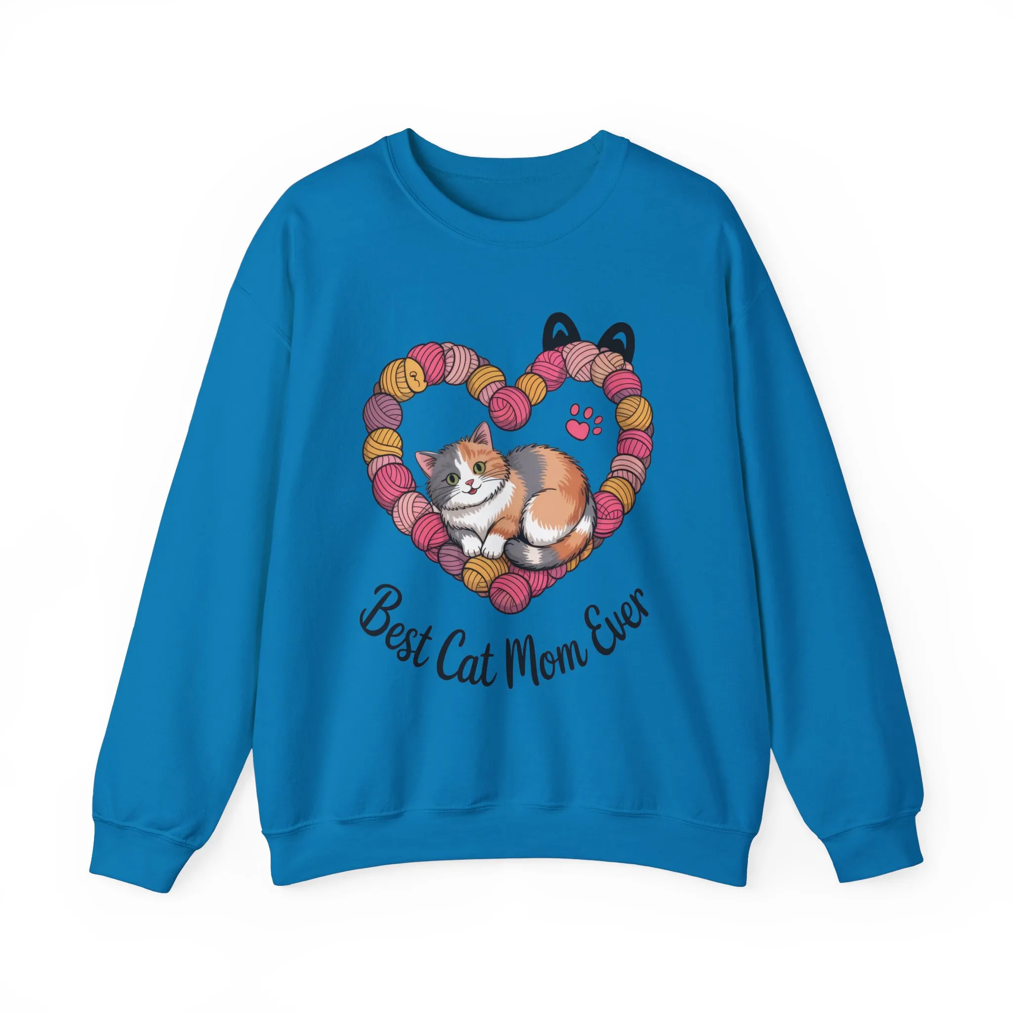 Best Cat Mom Ever Sweatshirt, Cozy Cat Lover Gift, Mother's Day Apparel, Pet Owner Sweatshirt, Cute Gift for Cat Moms, Yarn Themed - Image 19
