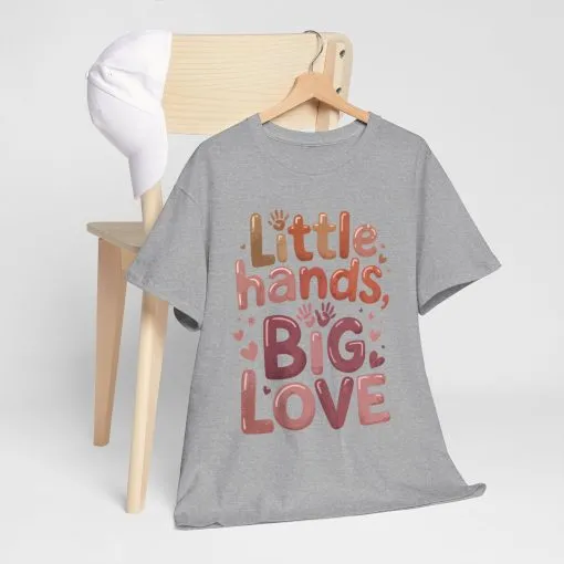 Little Hands Big Love Shirt, Cute Unisex Heavy Cotton Tee for Moms, Dads, or Teachers, Family Love Quote T-Shirt, Mother's Day Gift - Image 10