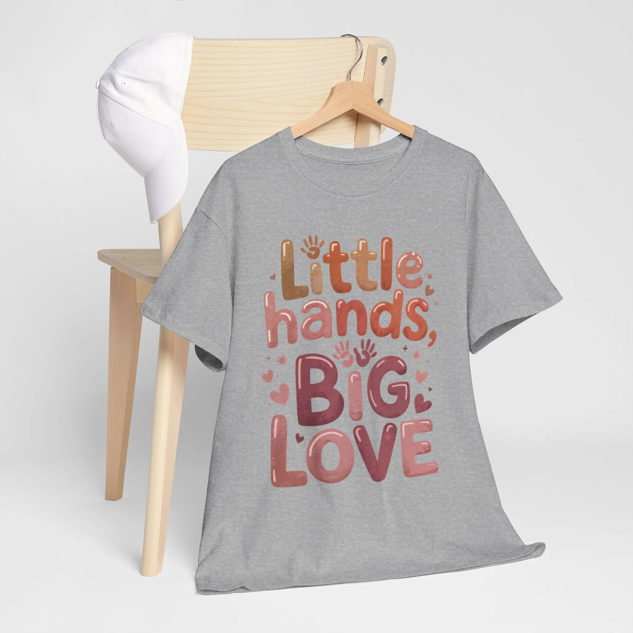 Little Hands Big Love Shirt, Cute Unisex Heavy Cotton Tee for Moms, Dads, or Teachers, Family Love Quote T-Shirt, Mother's Day Gift - Image 10