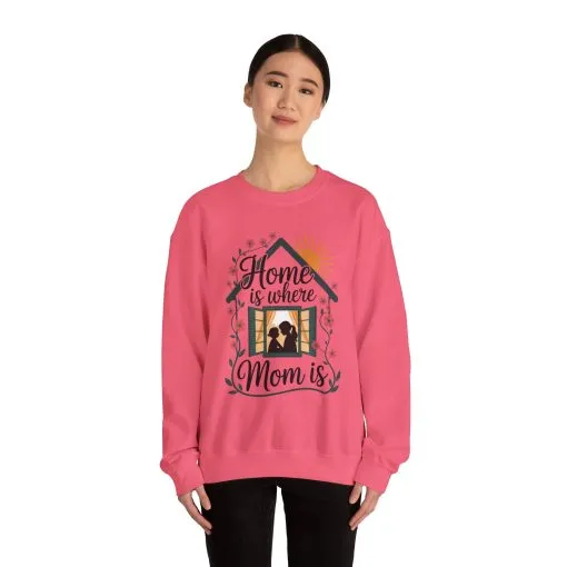 Home Is Where Mom Is Sweatshirt, Mother's Day Cotton Sweatshirt, Cute Family Gift for Mom, Sentimental Mom Gift, mother's day Gift - Image 26