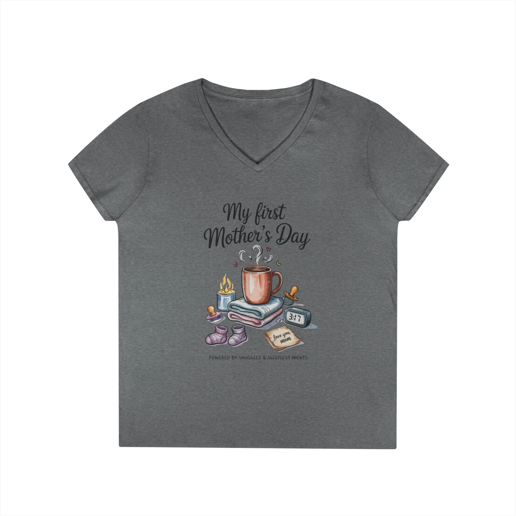 My First Mother's Day V-Neck T-Shirt, Cute Maternity Gift, Mother's Day Shirt, New Mom Outfit, Baby Shower Tee, New Mom Gift Tee - Image 5